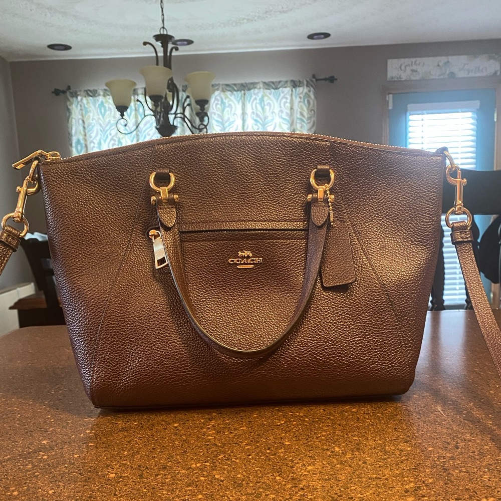 COACH Women's Pebbled Prairie Satchel HandBag